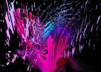 a colorful abstract background with lines and dots